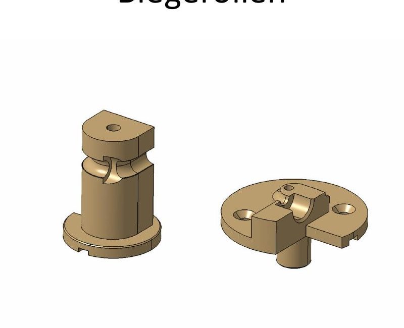 3D-Modell von Biegerollen, gefertigte Präzisionsteile