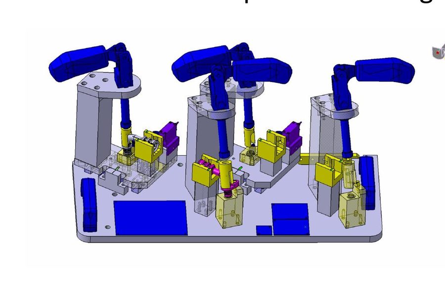 3D-Modell einer Lehre mit Druckprüfvorrichtung